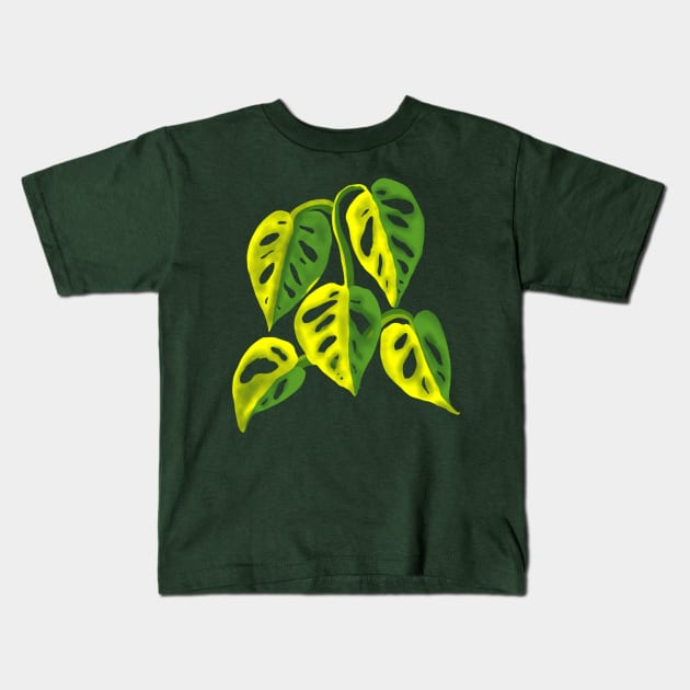 Monstera Adansoni Yellow Variegated Kids T-Shirt by yefrinicool&tanaman